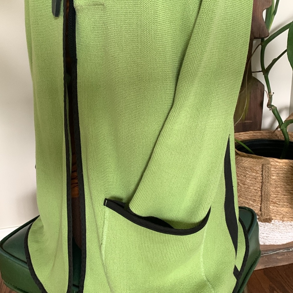 Krisztina Nagy Cdn Designer Sz M Knit Green Black Piping Vent Cuffs Wood Toggle - Picture 16 of 16